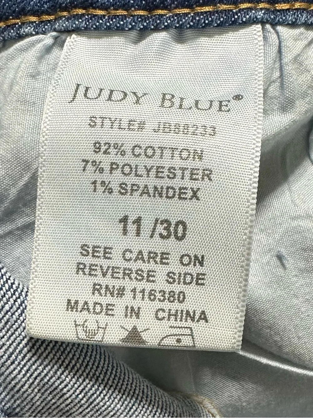Judy Blue High Waist Lemon Patch Skinny Jeans Distressed 11/30